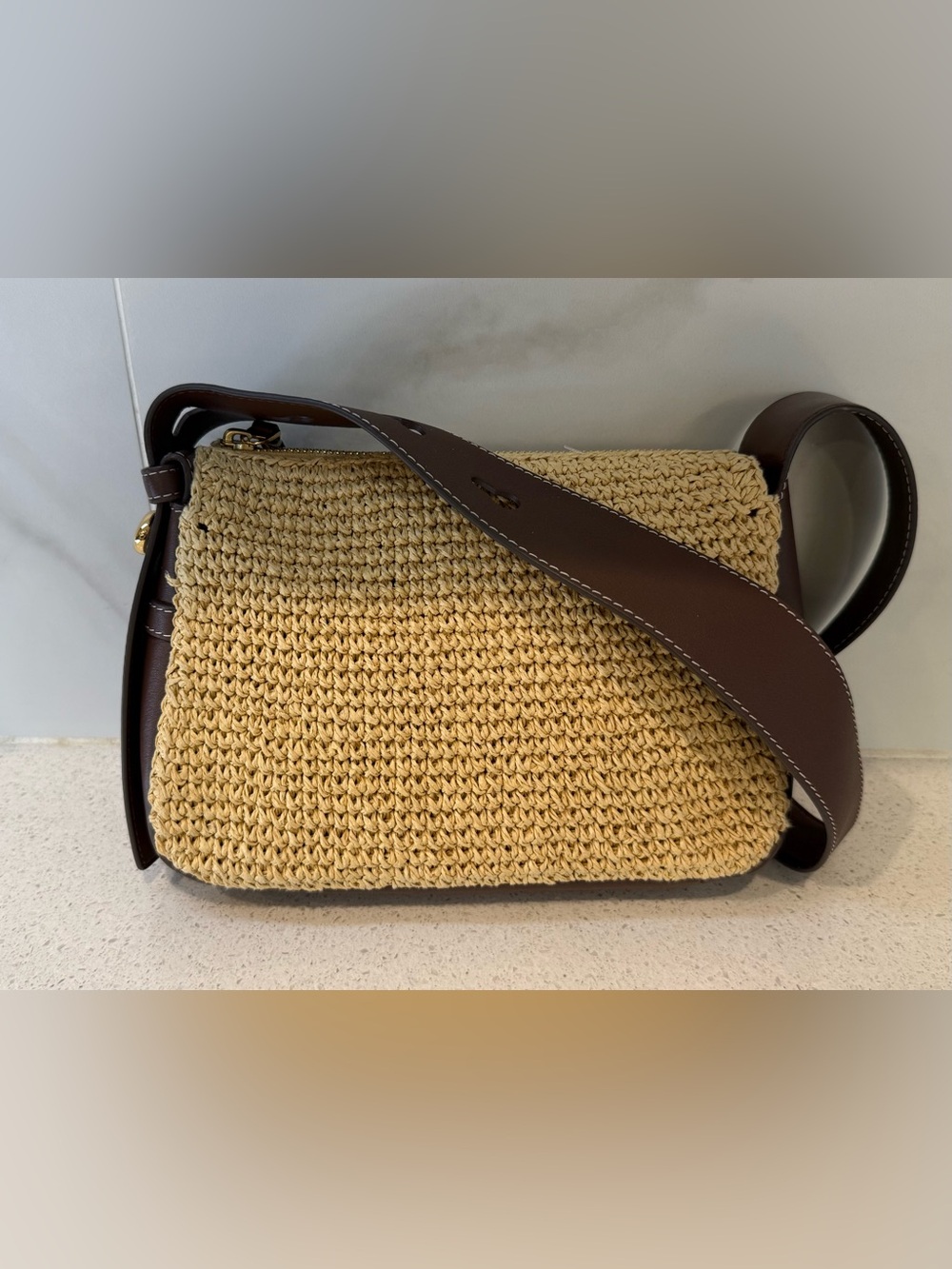 Tory Burch Small Romy Straw Shoulder Bag - Picture 5 of 8